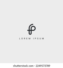 Creative minimal FP PF letter business logo initial based Monogram icon vector.