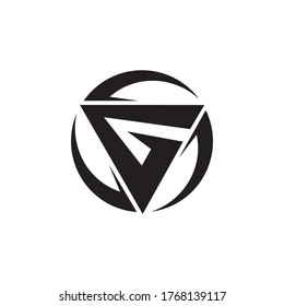 Creative minimal G logo circle triangle design template