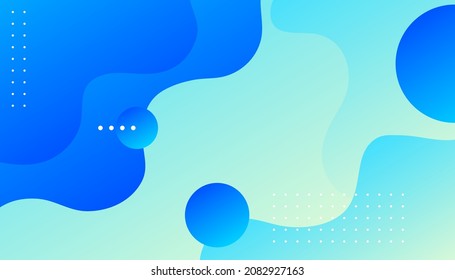 Creative minimal geometric curve shape with blue background. Fluid shapes composition. Eps10 vector 