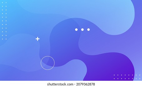 Kreative minimale geometrische Form und bunter Effekt mit buntem Hintergrund. Blaue Fließformen Zusammensetzung mit trendigen Farbverläufen. EPS10-Vektor 