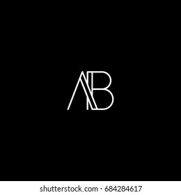 Creative Minimal Geometric style AB icon logo templete in vector format