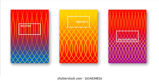 Creative minimal geometric vector illustration, backgrounds set for business brochure cover, list, page, book, card, banner, sheet, a4, annual album, art template design.