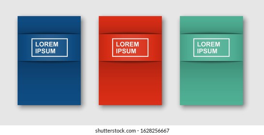 Creative minimal geometric vector illustration, backgrounds set for business brochure cover, list, page, book, card, banner, sheet, a4, annual album, art template design.