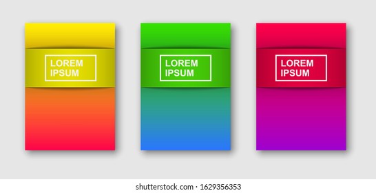 Creative minimal geometric vector illustration, backgrounds set for business brochure cover, list, page, book, card, banner, sheet, a4, annual album, art template design.