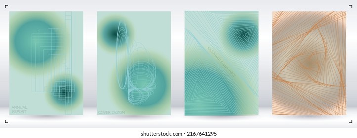Creative Minimal Geometric Vector Poster Design with Lines and Gradient Colorful Circles. Collection of Abstract Backgrounds for Covers, Flyers, Templates, Booklets, Cards, Brochures, Branding, etc.