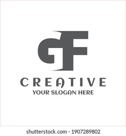 Creative minimal GF logo symbol