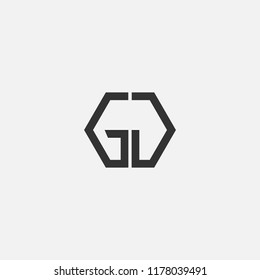 creative minimal GJ logo icon design in vector format with letter G J