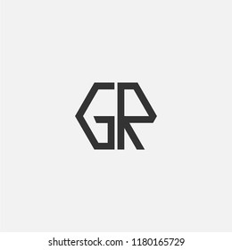 creative minimal GR logo icon design in vector format with letter G R