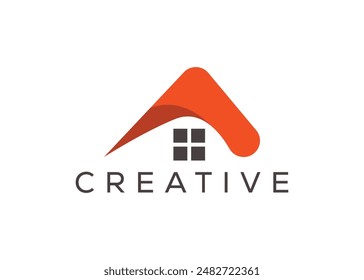 Creative and minimal home real estate logo template. Blue House logo
