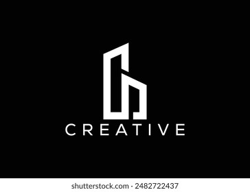 Creative and minimal home real estate logo template. Blue House logo