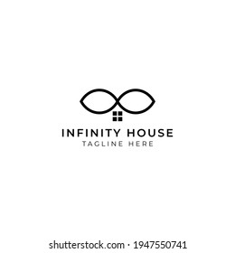 Creative minimal infinity house Logo design template
