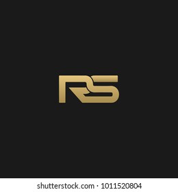 Creative and Minimal initial based RS logo  in black and golden color