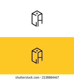 Creative Minimal initial letters CA House Box logo.It will be suitable for which company or brand name start those initial