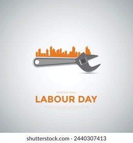 Kreatives und minimales Internationales Tag der Arbeit Vektor-Poster. Happy Labor Day. 1. Mai Arbeitstag. 1. Mai Tag der Arbeit mit minimalem Hintergrund Vektor-Poster.