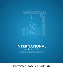 Creative and minimal International Labour Day Vector Poster. Happy Labour Day. 1st May Worker's Day. May 1st Labour Day with minimal background vector poster.