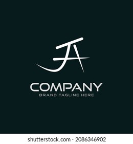 Creative and Minimal JA AJ TA AT JH HJ initial icon logo