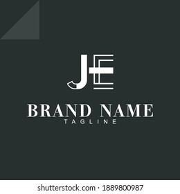 creative minimal JE logo icon design in vector format with letter J E