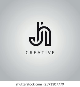 Creative Minimal JH HJ Letter Business Logo Design Vector Template.