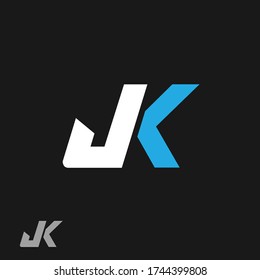 creative minimal JK logo icon design in vector format with letter J K