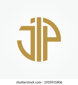 Creative minimal JP circle logo symbol