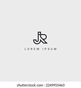 Creative minimal JR RJ letter business logo initial based Monogram icon vector.