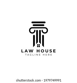 Creative minimal law house Logo design template