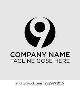 Creative Minimal Letter 9 Logo Design | Nine Logo Design, Nine; numeral and word l for number. Nine letter with nine figure logo design. Number names typography. Text logo studies for all numbers.