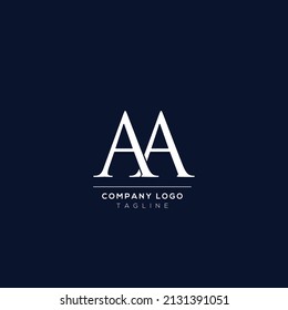 Creative minimal letter AA logo template.