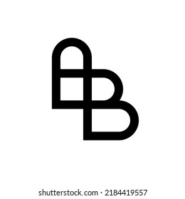 Creative minimal letter AB monogram logo