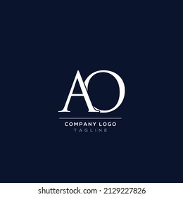 Creative minimal letter AO logo template.