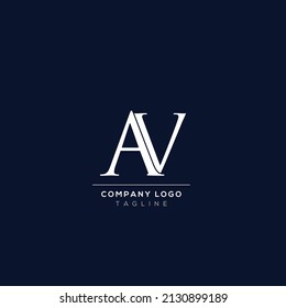 Kreative minimale Buchstaben AV Logo Vorlage.