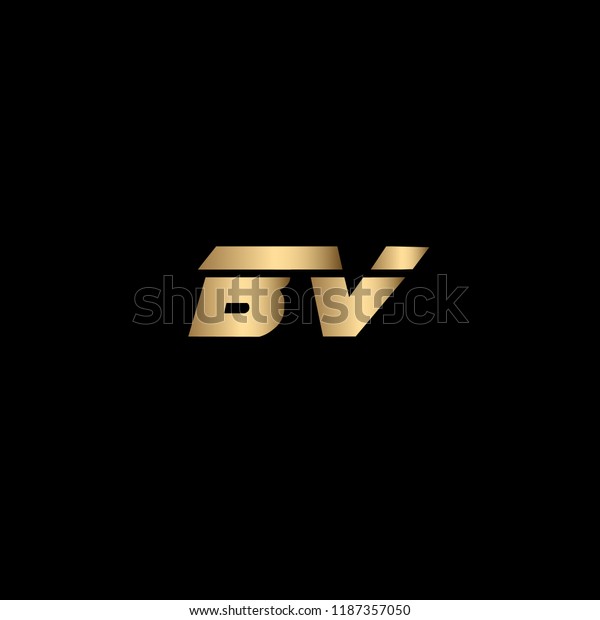 Creative Minimal Letter Bv Logo Design Stock Vector Royalty Free