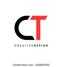 Creative minimal letter CT logo design vector