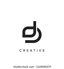 Creative and Minimal Letter D, DD Logo Design Template, Editable in Vector Format with Black and White Color.