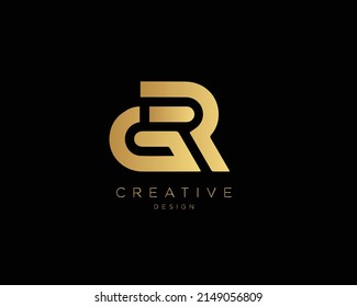 Creative Minimal Letter GR Logo Design | Unique GR Monogram