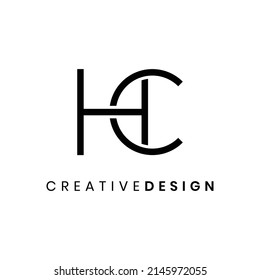 Letra mínima creativa vector de diseño del logotipo de HC