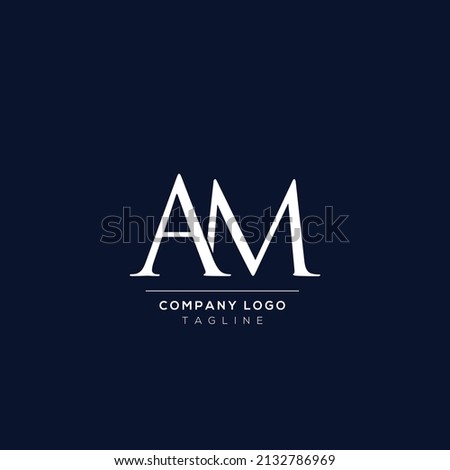 Creative minimal letter AM logo template.