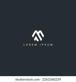 Creative minimal letter MA AM logo monogram icon design vector template