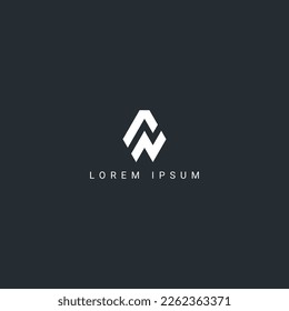 Creative minimal letter AN NA logo monogram icon design vector template.