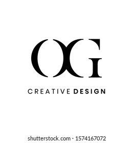 Creative minimal letter OG logo design vector