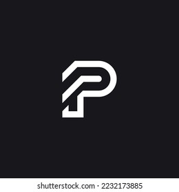 Creative minimal letter P logo concept design template.