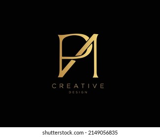 Creative Minimal Letter PA PN Logo Design | Unique PN PA Monogram
