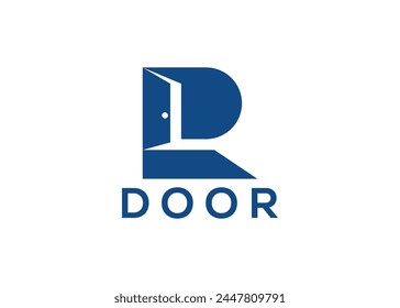 Plantilla de Vector con logotipo de puerta R creativa y mínima