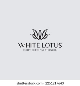 Creative Minimal Letter W Flower Logo Design, W Lotus Logo Design