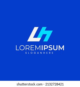 Creative minimal LH initials letter modern logo design vector with letter LH logo