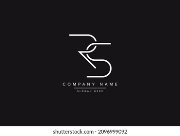 Creative minimal line art icon logo, RS monogram logo
