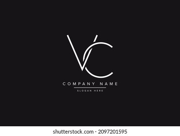 Creative minimal line art icon logo, VC monogram logo