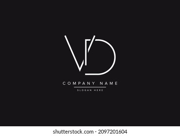 Creative minimal line art icon logo, VD monogram logo