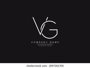 Creative minimal line art icon logo, VG monogram logo