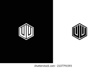 Creative minimal line art icon logo, UU monogram logo